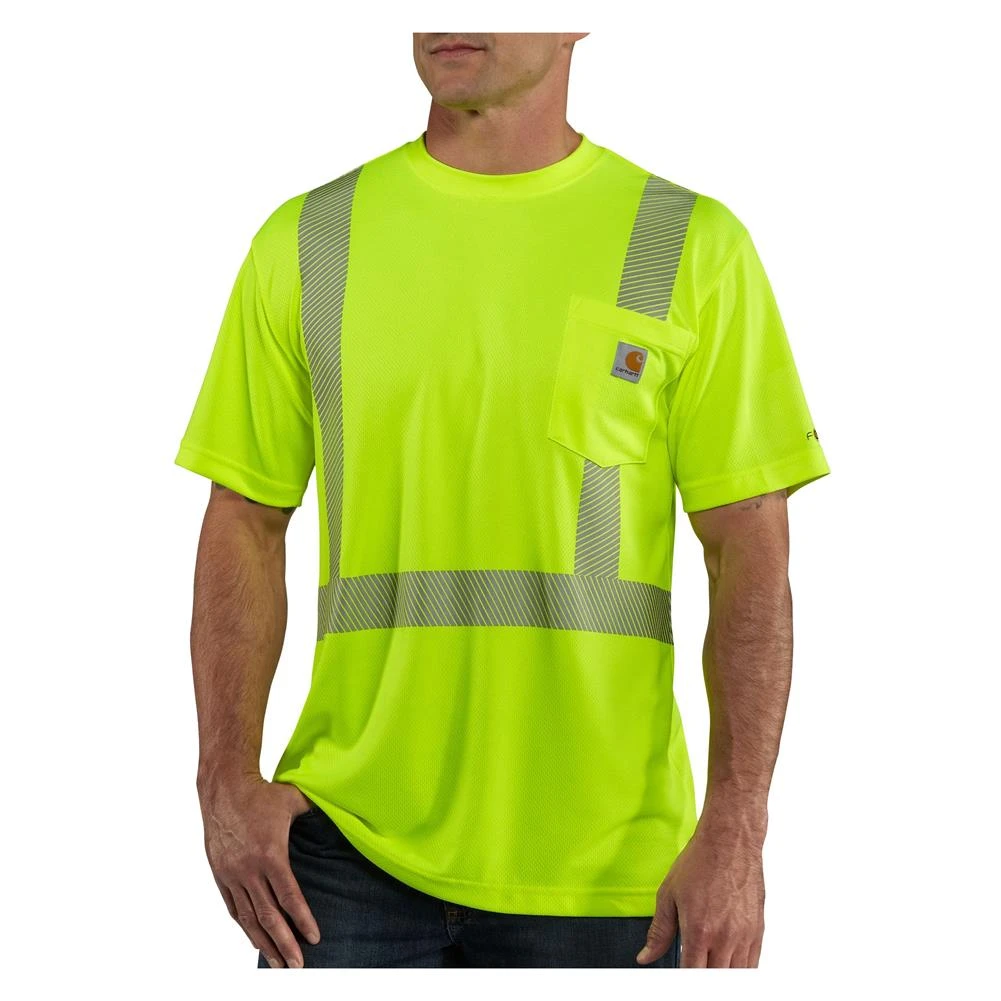Men's Carhartt Force Hi-Vis Class 2 T-Shirt Lime 1 Men's Carhartt Force Hi-Vis Class 2 T-Shirt Lime