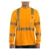 Men's Carhartt Force Hi-Vis Class 3 Long Sleeve T-Shirt Orange