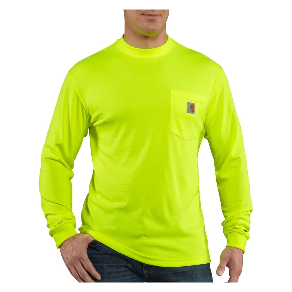 Men's Carhartt Force Hi-Vis Color Enhanced Long Sleeve T-Shirt Lime 1 Men's Carhartt Force Hi-Vis Color Enhanced Long Sleeve T-Shirt Lime