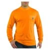 Men's Carhartt Force Hi-Vis Color Enhanced Long Sleeve T-Shirt Orange