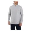 Men's Carhartt Force Relaxed-Fit Midweight Long Sleeve 1/4 Zip Pocket T-Shirt Gray