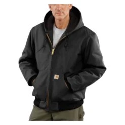 Men's Carhartt Quilted Flannel Lined Duck Active Jacket Black