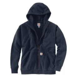 Men's Carhartt Rain Defender Loose Fit Midweight Thermal-Lined Full-Zip Sweatshirt Navy