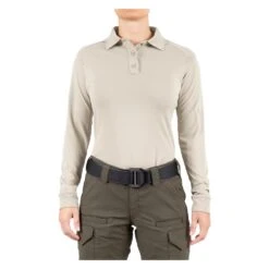 Women's First Tactical Long Sleeve Performance Polo Tan~2