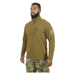Men's Mission Made Quarter Zip Fleece Pullover Tan