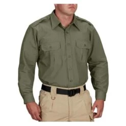 Men's Propper Long Sleeve Tactical Dress Shirts Olive