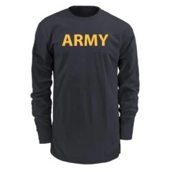 Men's Soffe Long Sleeve Army PT T-Shirt Black