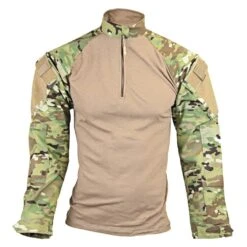 Men's TRU-SPEC Nylon / Cotton 1/4 Zip Tactical Response Combat Shirt Coyote