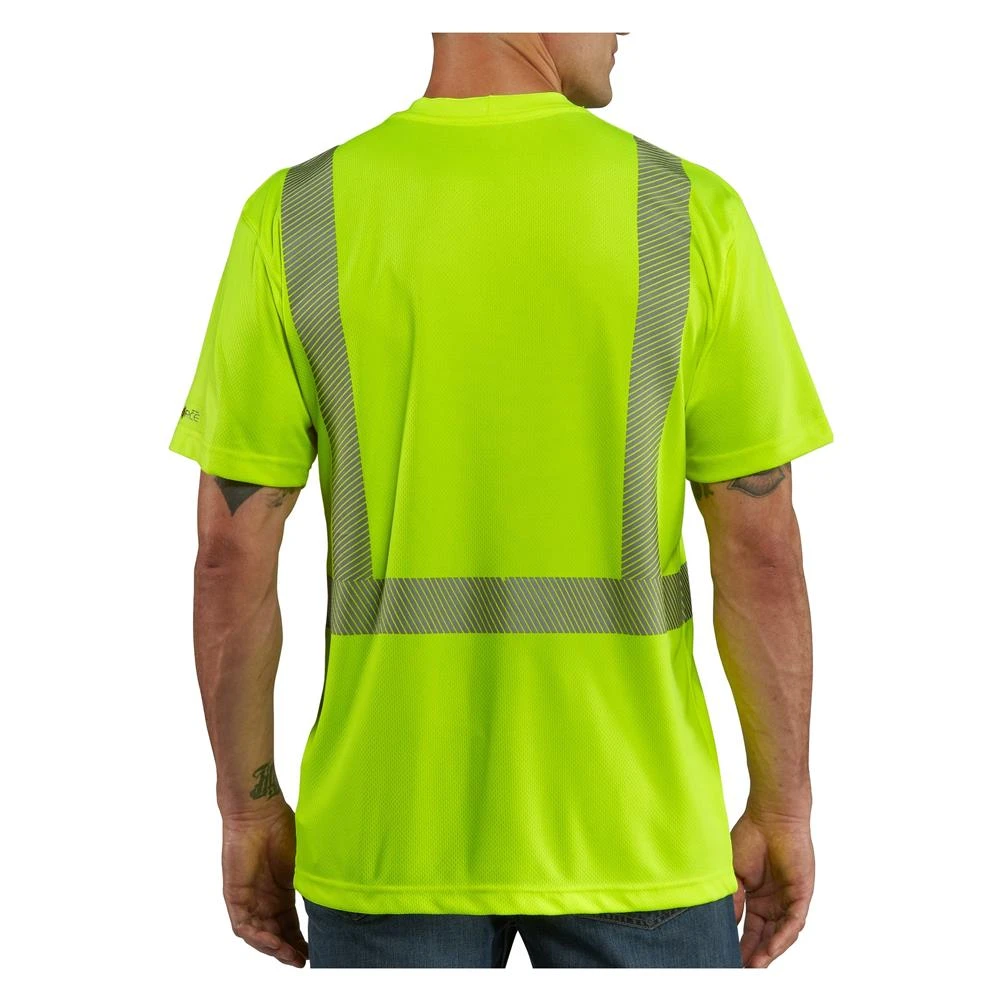 Men's Carhartt Force Hi-Vis Class 2 T-Shirt Lime 2 Men's Carhartt Force Hi-Vis Class 2 T-Shirt Lime - Image 2