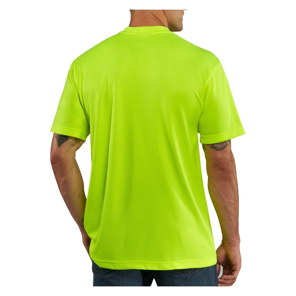 Men's Carhartt Force Hi-Vis Color Enhanced T-Shirt Lime 2 Men's Carhartt Force Hi-Vis Color Enhanced T-Shirt Lime - Image 2