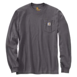 Men's Carhartt Long Sleeve Workwear Pocket T-Shirt Heather -Carhart Clothing Shop 1 1001 carhartt long sleeve workwear pocket t shirt carbon heather