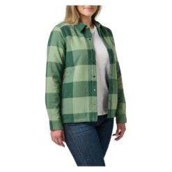 Women's 5.11 Louise Shirt Jacket Check -Carhart Clothing Shop 2 1001 511 louise shirt jacket trekking green check