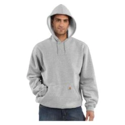 Men's Carhartt Midweight Hoodie Gray -Carhart Clothing Shop 2 1001 carhartt midweight hoodie heather gray