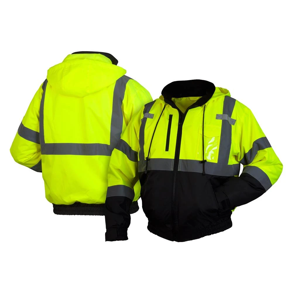Men's Pyramex HI-Vis Lime Bomber Jacket Lime 3 Men's Pyramex HI-Vis Lime Bomber Jacket Lime - Image 3