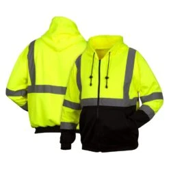 Men's Pyramex Hi-Vis Lime Zipper Sweatshirt Lime -Carhart Clothing Shop 2 1001 pyramex hi vis lime zipper sweatshirt lime
