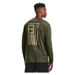 Men's Under Armour Freedom Flag Long Sleeve T-Shirt Green -Carhart Clothing Shop 2 1001 under armour freedom flag long sleeve t shirt marine od green