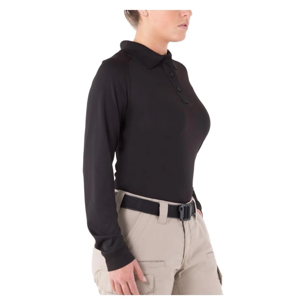 Women's First Tactical Long Sleeve Performance Polo Black 4 Women's First Tactical Long Sleeve Performance Polo Black - Image 4